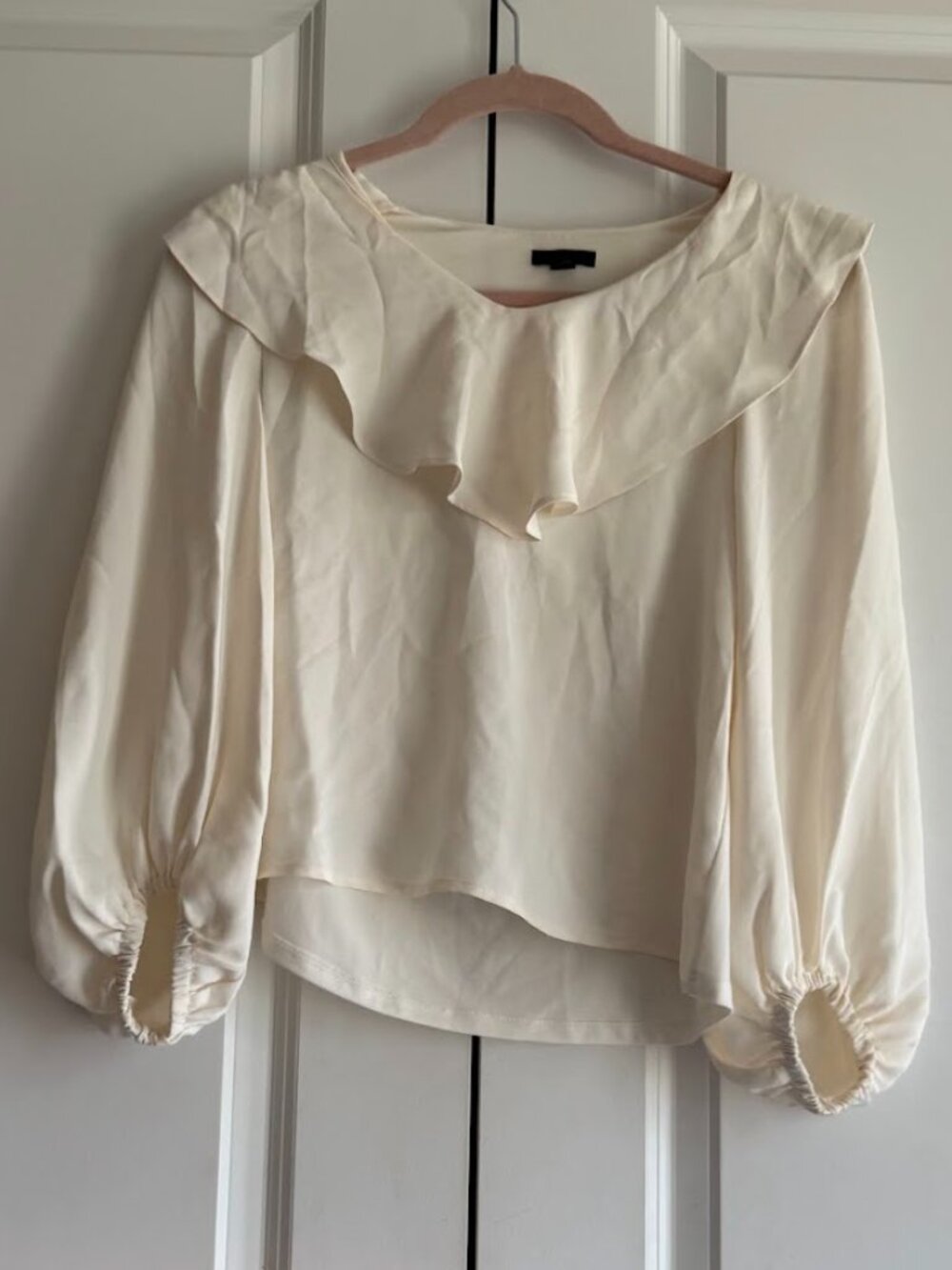 Ann Taylor Off-White Ruffle Blouse